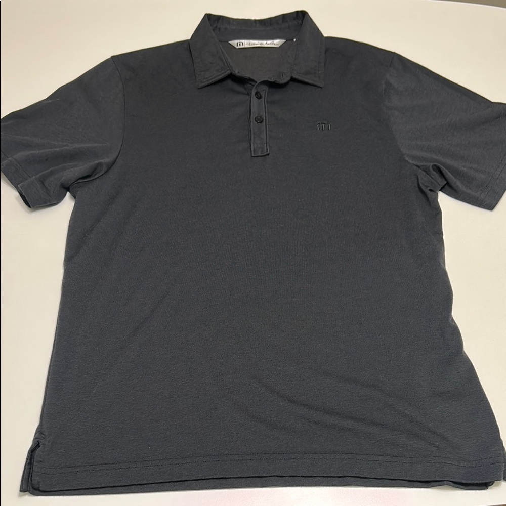 Men's Travis Matthew Dark Gray Polo Shirt short sleeve Pima Cotton size Medium